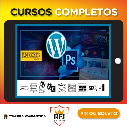 Wordpress, Photoshop, Elementor Intenso e Abrangente Para Sites - Marcos Cursos